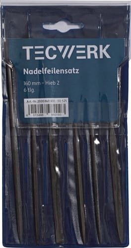 TECWERK Nadelfeilensatz L.160mm Hieb 2 6-tlg.TECWERK