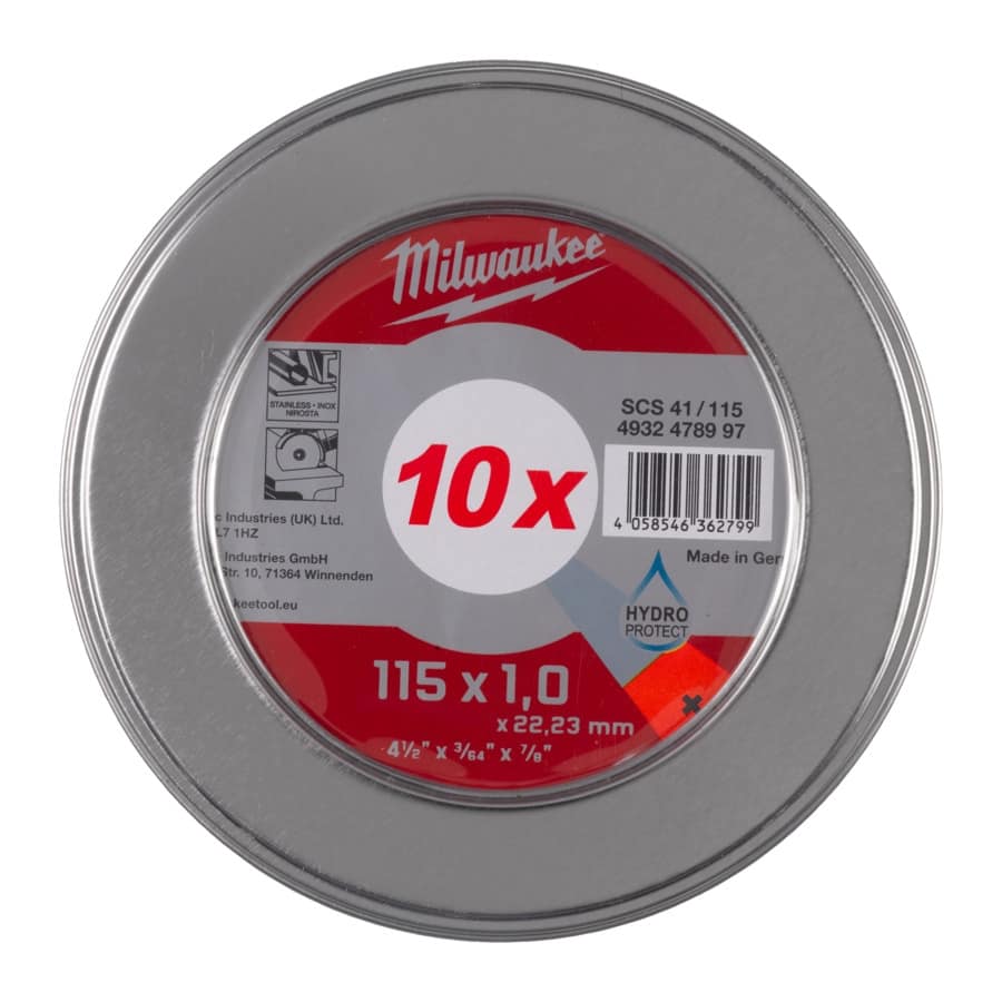 MILWAUKEE 10 x SCS41 1 mm in Metallbox Metalltrennscheibe PRO+ INOX 115 mm