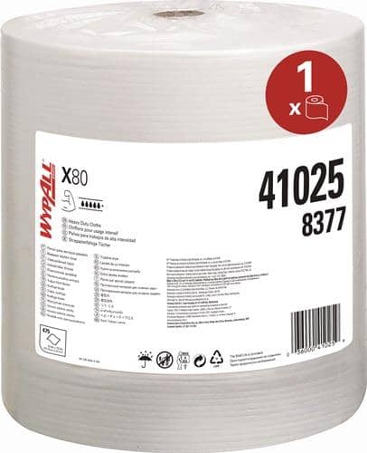 KIMBERLY-CLARK Wischtuch WYPALL X80 8377 L.ca.315xB.ca.310mm weiß 1-lagig 475 Tü./Rl.