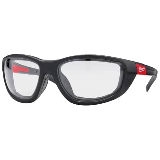 MILWAUKEE klar, mit abnehmbarer Schaumstoffauflage Premium Schutzbrille