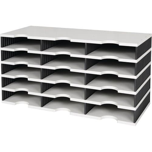 STYRO Sortierablage Trio 15 Fächer H363xB723xT331mm Polystyrol grau/schwarz STYRO
