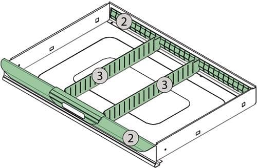 TECWERK Schubladenunterteilungsmaterial 4-tlg.TECWERK