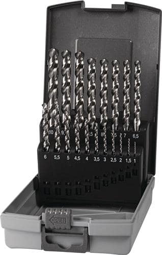 TECWERK Spiralbohrersatz DIN 338 Typ UNI D.1-10x0,5mm HSS-Co 19-tlg.Ku.-Kass.TECWERK