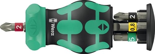 WERA Magazinbithalter KK Stubby Magazin RA 2 6-tlg.BZT Schlitz/PH/PZ/TORX® WERA