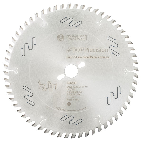BOSCH Kreissägeblatt Top Precision Best for Laminated Panel Abrasive 303x30x3,2 mm, 60