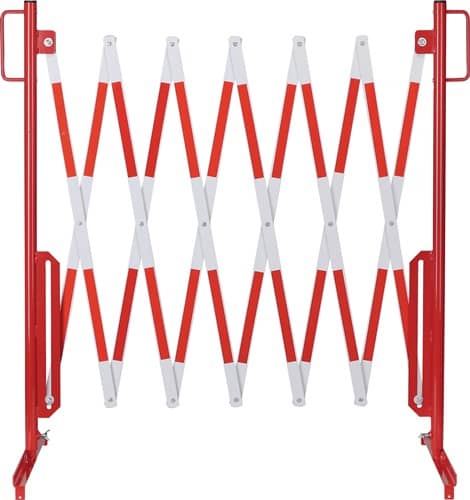 Scherengitter L3600xH1000mm m.Standfuß rot/weiß