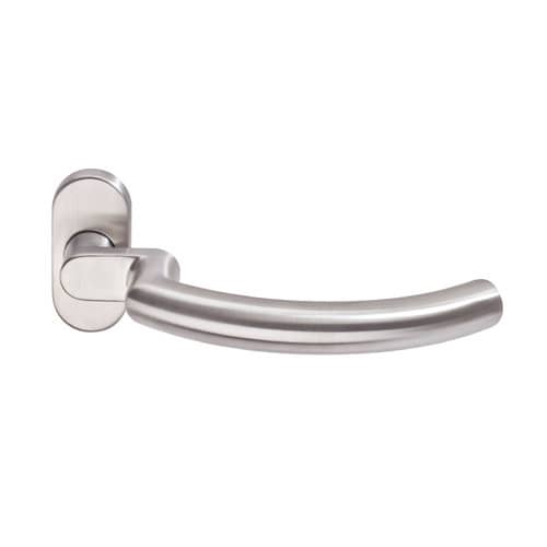 BKS FH Drücker-Halbgarnitur OFFICE H4.2 auf Drückerrosette B-72130, oval, Edelstahl