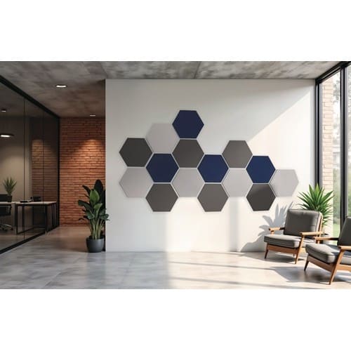 MAGNETOPLAN Akustik-Wandpaneele selbstklebende Rücks.blau B370xH320mm MAGNETOPLAN
