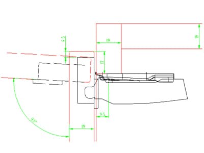 HETTICH Sensys Dicktürscharnier, Türdicke bis 32 mm, mit integrierter Dämpfung (Sensys 8631i), vernickelt, 9091400