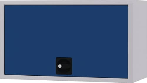 BEDRUNKA+HIRTH Hängeschrank H400xB700xT310mm Vollblechtür lichtgrau/signalblau