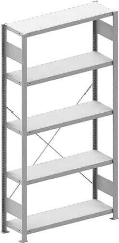 META Steckregal H3000xB1000xT300mm Grundregal 7 Stahlböden Trgf.150kg verz.META