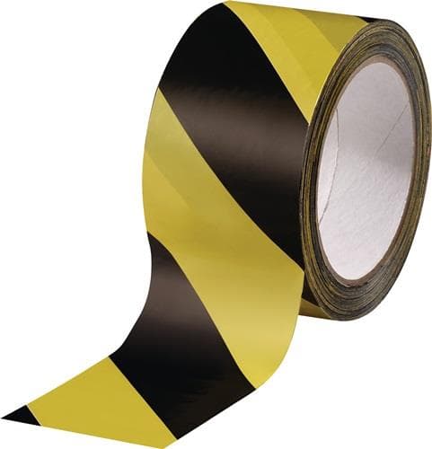 BURMANN Warnmarkierungsband PVC schwarz/gelb L.66m B.60mm Rl.