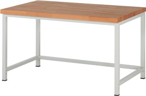 RAU Werkbank Classic B1500xT900xH840mm Buche massiv lichtgrau