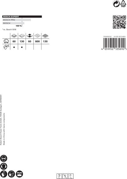 BOSCH EXPERT Tough Material Lochsäge, 127 x 60 mm. Für Dreh- und Schlagbohrer