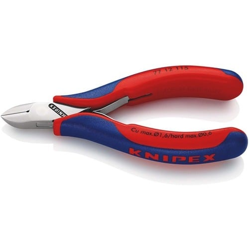 KNIPEX Elektronikseitenschneider L.115mm Form 1 Facette ja 2K-Hülle spiegelpol.KNIPEX