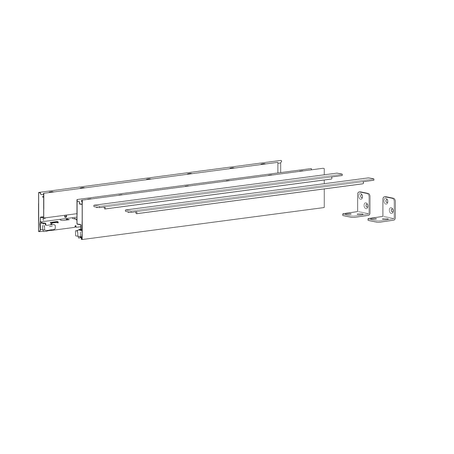HETTICH AvanTech YOU Set Zarge, Höhe 77 mm x NL 500 mm, anthrazit, links und rechts, 9353419