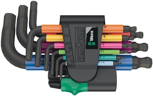 WERA Winkelschraubendrehersatz 950/9 9-tlg.Ku.-Halter SW 1,5-10mm kurz Kugelk.WERA