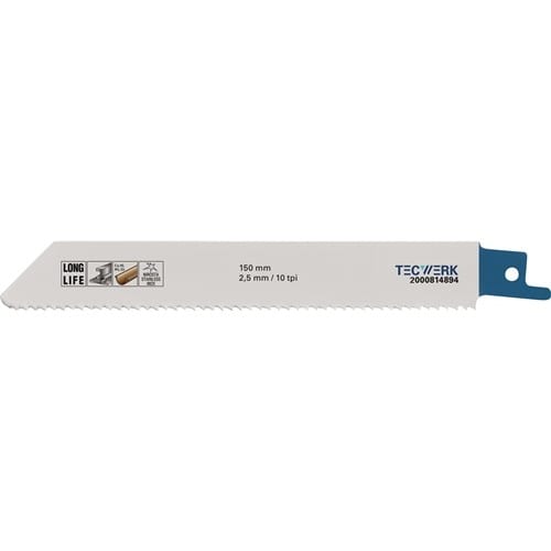 TECWERK Säbelsägeblatt L.150mm B.19mm TPI 10 2,5mm 5 St./Karte TW