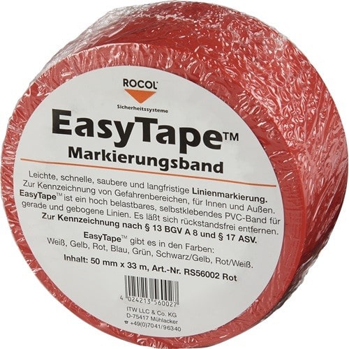 ROCOL Bodenmarkierungsband Easy Tape PVC rot L.33m B.50mm Rl.ROCOL