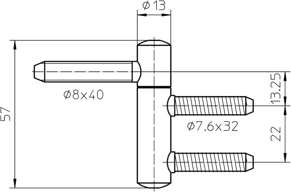 SIMONSWERK Einbohrband BAKA® B 1-13, Stahl, verkehrsweiß