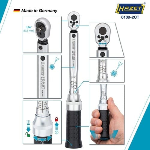 HAZET Drehmomentschlüssel 6109-2CT 1/4 Zoll 4-40 Nm HAZET