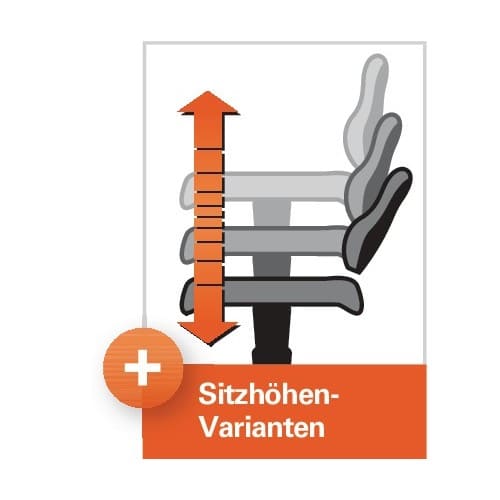 TECWERK Arbeitsdrehstuhl Bodengleiter Integralschaum schwarz 440-620mm TECWERK
