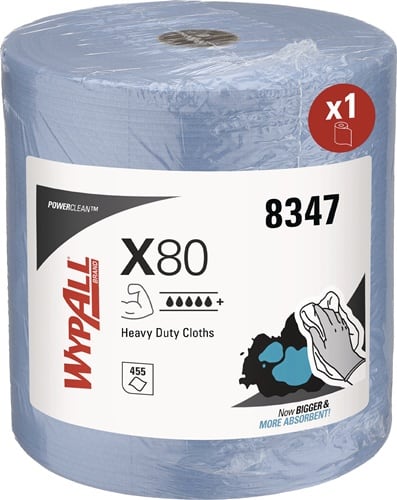 WYPALL Wischtuch WypAll® X80 8347 L.ca.315 mmxB.ca.310mm blau 1-lagig Rl.WYPALL