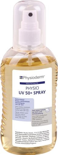 PHYSIODERM Hautschutzspray PHYSIO UV 50 SPRAY 200ml ext.wasserfest,fettfrei Pumpflasche