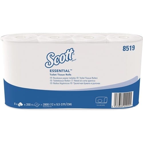 SCOTT Toilettenpapier SCOTT® ESSENTIAL 8519 2-lag.,Kleinrollen 64 RL a 350 Blätter