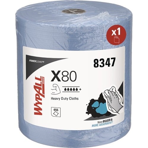 WYPALL Wischtuch WypAll® X80 8347 L.ca.315 mmxB.ca.310mm blau 1-lagig Rl.WYPALL
