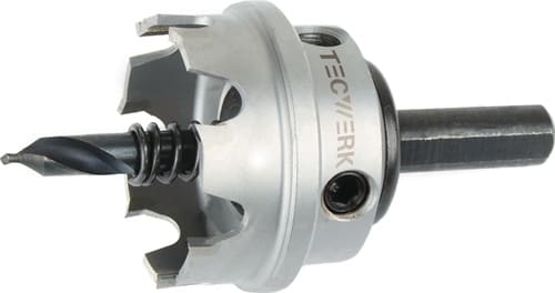 TECWERK Lochsäge D.48mm Schnitt-T.4mm HM-bestückt m.Bohrer u.Feder TECWERK