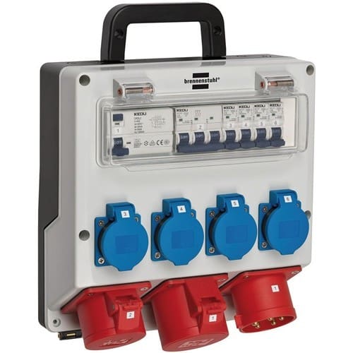 BRENNENSTUHL Kunststoffwandverteiler CEE-32A,5-polig 1xCEE 16 A,1xCEE 32A,4x230V BRENNENSTUHL