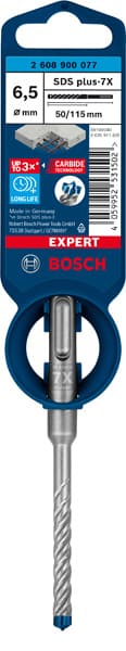 BOSCH EXPERT SDS plus-7X Hammerbohrer, 6,5 x 50 x 115 mm. Für Bohrhämmer