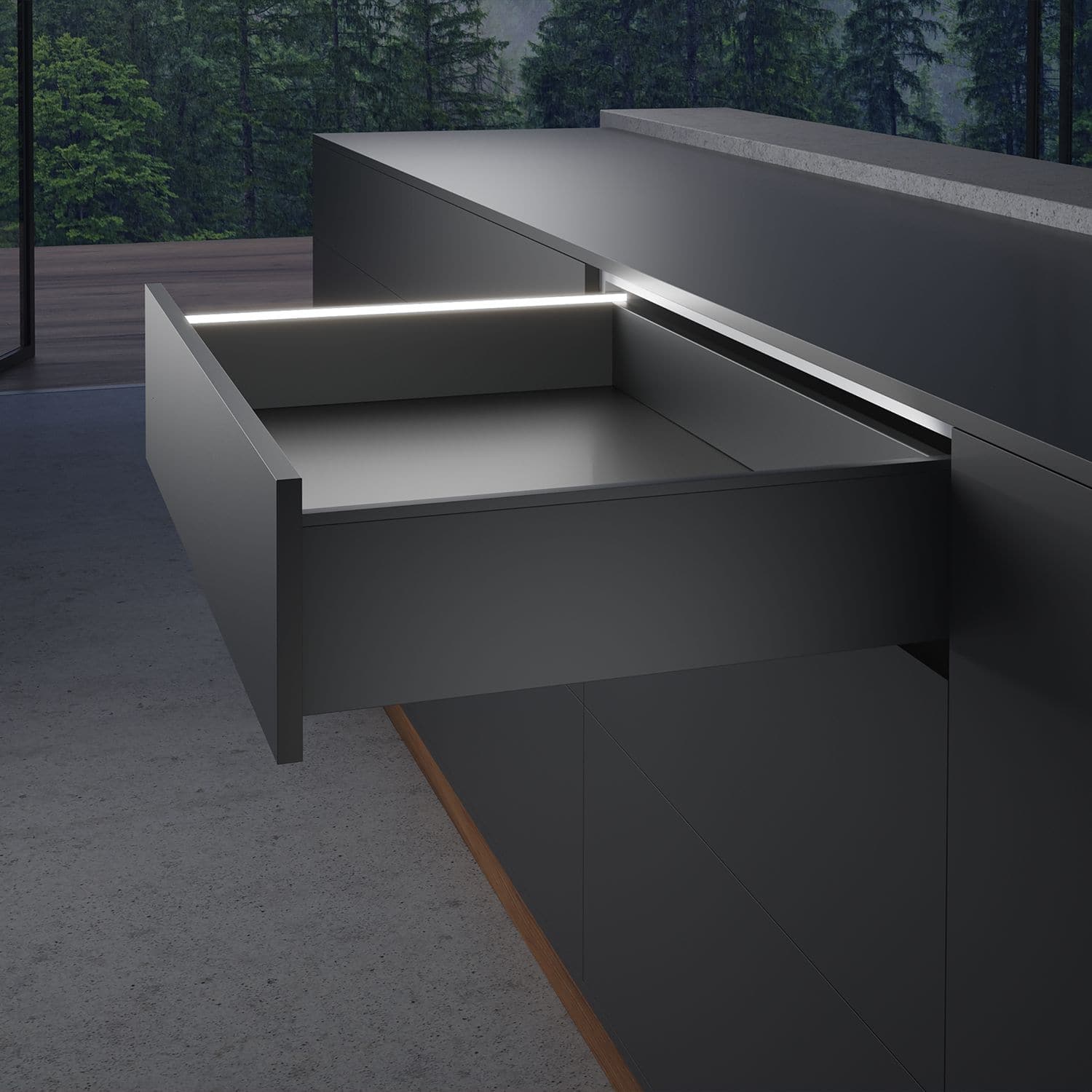 HETTICH AvanTech YOU Illumination Designprofil, anthrazit, NL 350 mm, 9326924