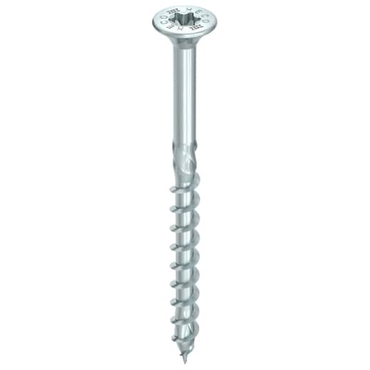 HECO TOPIX-plus 5,0 x 90, Senkkopf mit Frästaschen, T-Drive, T-25, Teilgewinde, verzinkt blau, A3K