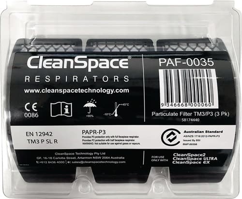 CLEANSPACE Partikelfilter PAF-0035 f.CleanSpace Sys.EN 12942 TM3 P3 3 St./Pack CLEANSPACE