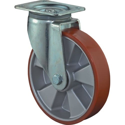 BS ROLLEN Schwerlastlenkrolle D.125mm Trgf.450kg Guß-PU 135mm 110mm BS ROLLEN