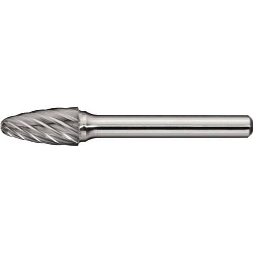 TECWERK Frässtift RBF INOX D.12mm Kopf-L.25mm Schaft-D.6mm HM Verz.Normal,fein TECWERK