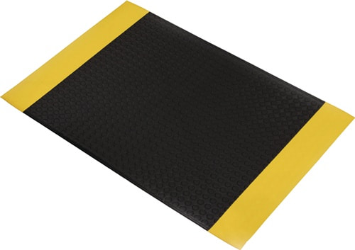 COBA Arbeitsplatzbodenbelag L1500xB900xS9,5mm schwarz m.gelben Streifen Schaumst.COBA