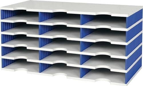 STYRO Sortierablage Trio 15 Fächer H363xB723xT331mm Polystyrol grau/blau STYRO