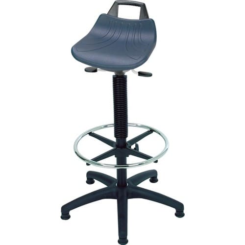 LOTZ Stehhilfe PU-Integralschaum Sitz-H.610-860mm Ku.-Fußkreuz Fußr./Bodengl.LOTZ