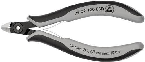 KNIPEX Präzisions-Elektronik-Seitenschneider L.120mm Form 0 Facette ja,sehr kl.pol.