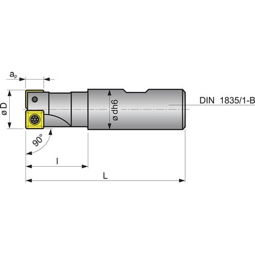 TECWERK Schaftfräser D.20mm vern.m.IK Z.2 SOMT 09T304 TECWERK