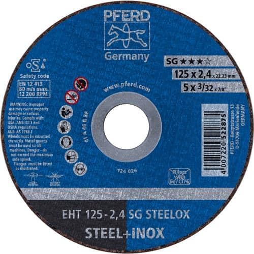 PFERD TOOLS Trennscheibe SG STEELOX D125x2,4mm ger.INOX Bohr.22,23mm PFERD