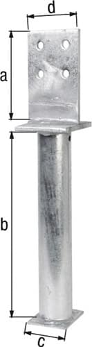 T-Pfostenträger 130x500x80x90mm Stahl roh feuerverzinkt GAH