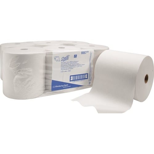 SCOTT Rollenhandtuch SCOTT® 6667 1-lagig weiß L304ca.mxB200ca.mm KT=6 Rl.