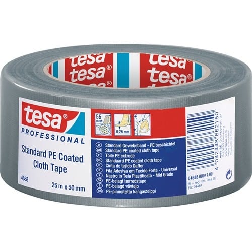 TESA Gewebeband tesaband® Stand.4688 silber-matt L.25m B.50mm Rl.TESA