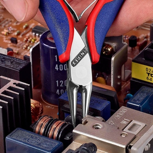 KNIPEX Elektronik-Greifzange Gesamt-L.115mm rundspitze Backen Form 3 Mehrkomp.-Hüllen