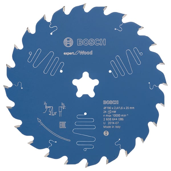 BOSCH Kreissägeblatt Expert for Wood, 190 x 2,4 mm, 24