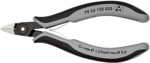 KNIPEX Präzisions-Elektronik-Seitenschneider L.125mm Form 3 Facette ja,sehr kl.pol.